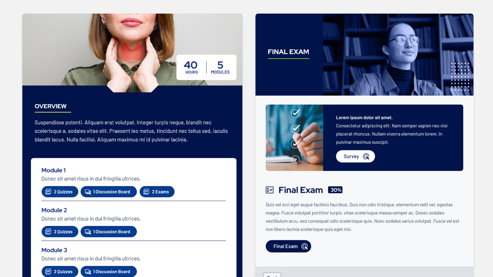 triOS College overview dashboard modules visual layout